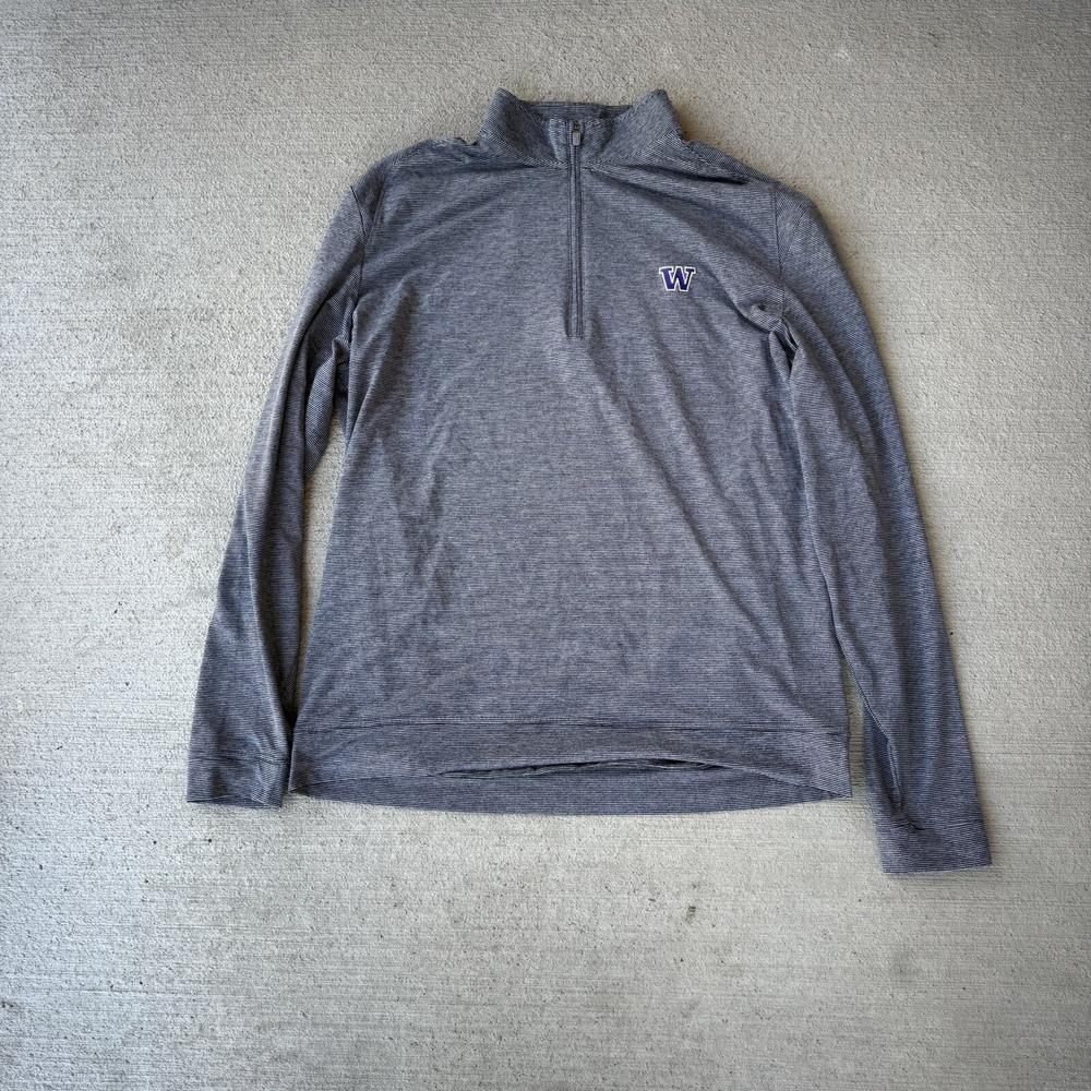 Johnnie-O Mens 1/4 Zip Pullover Medium Gray Blue Performance Golf Lightweight